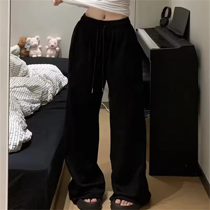 Women’s Harajuku Wide Leg Bottom – Oversized Baggy Sweatpants, Solid Casual Streetwear Sport Trousers