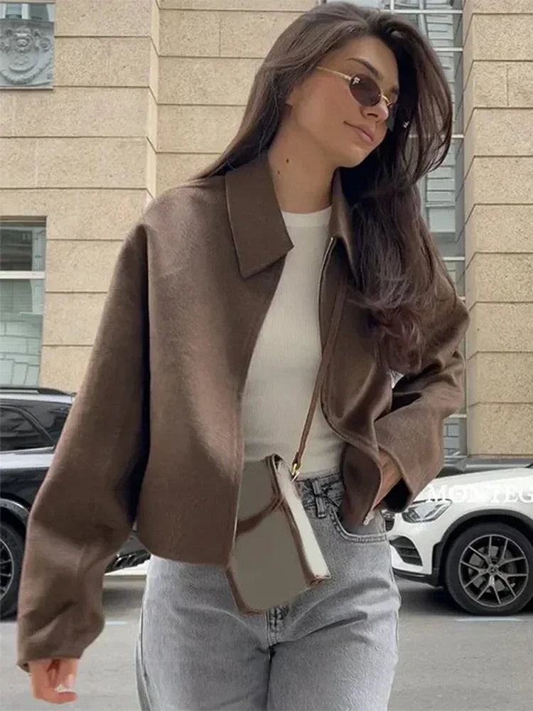 Women’s Wool Jacket Outerwear | Elegant Casual