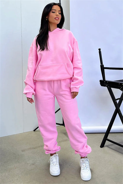 Women’s Autumn Winter Fleece Tracksuit Set – 2 Piece Casual Outfit