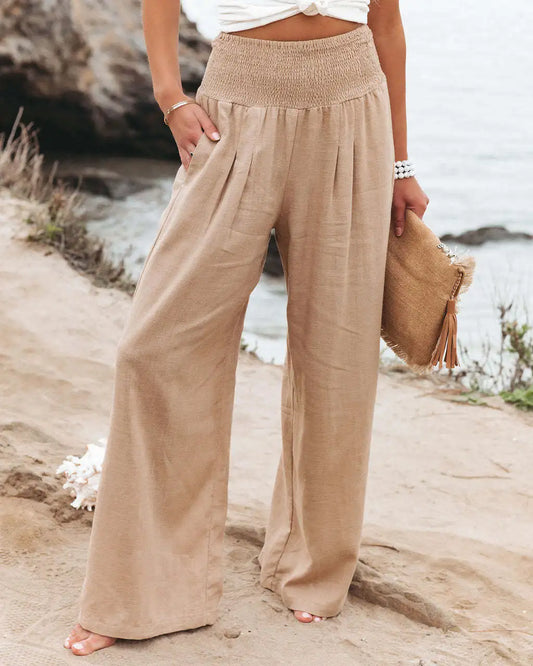 Women’s Casual Drawstring Bottom – Distressed Mid Waist Pants, Relaxed Everyday Street Style