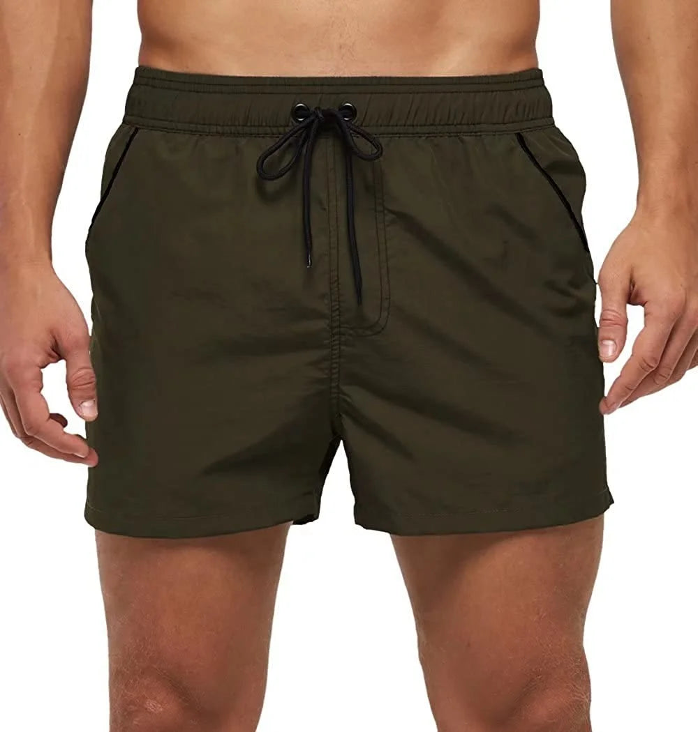 Men’s Quick-Dry Swim Shorts – Elastic Waist Surf & Beach Board Swimwear