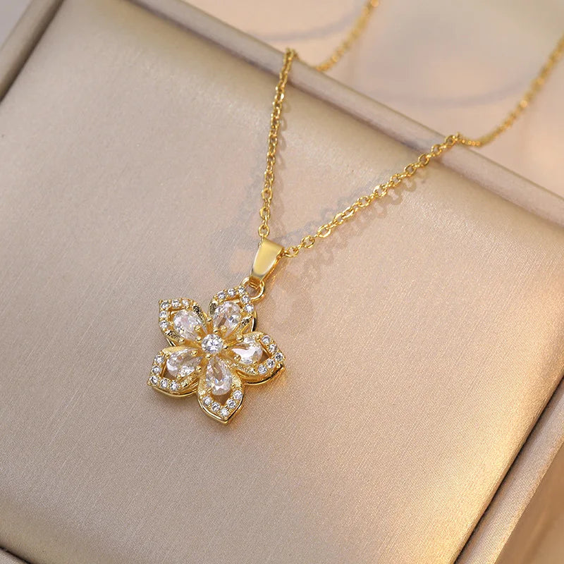 Women’s Necklace | Jewelry | Flower Zircon