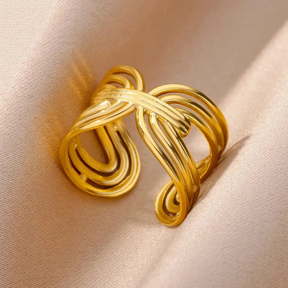 Women’s Jewelry Wide Open Ring | Statement | Gold Tone | Unisex