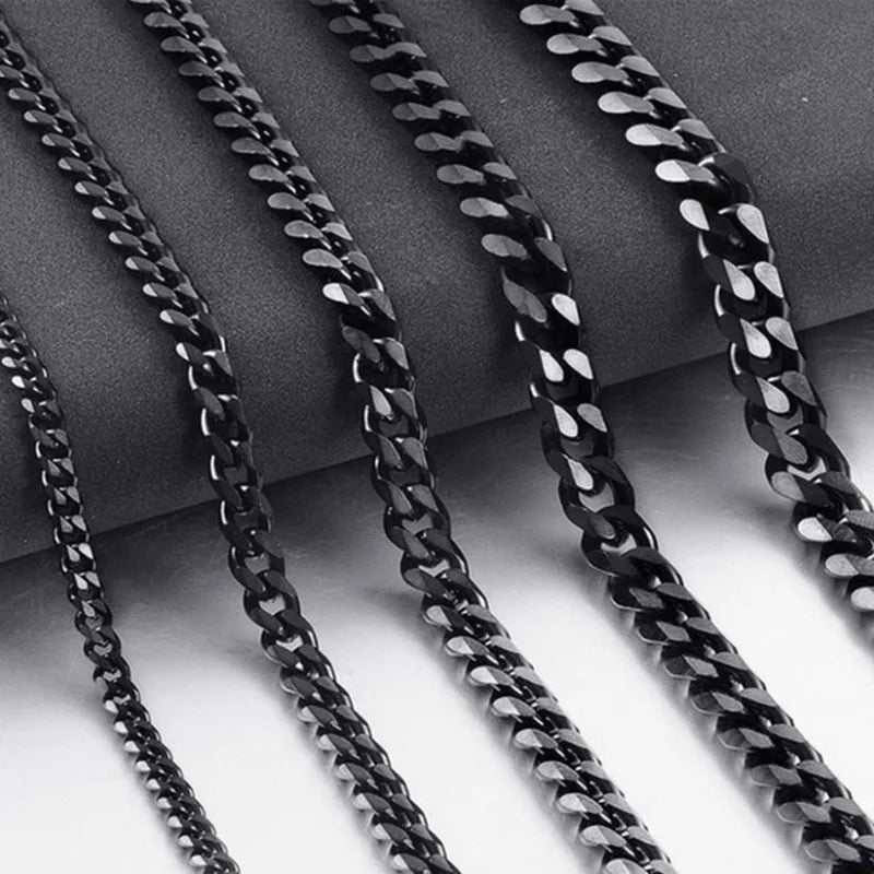 Men’s Hip Hop Cuban Link Chain Necklace – Stainless Steel Choker Jewelry