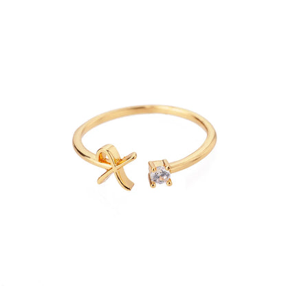 Women’s Adjustable Initial Letter Ring – Stainless Steel A–Z Alphabet Personalized Jewelry