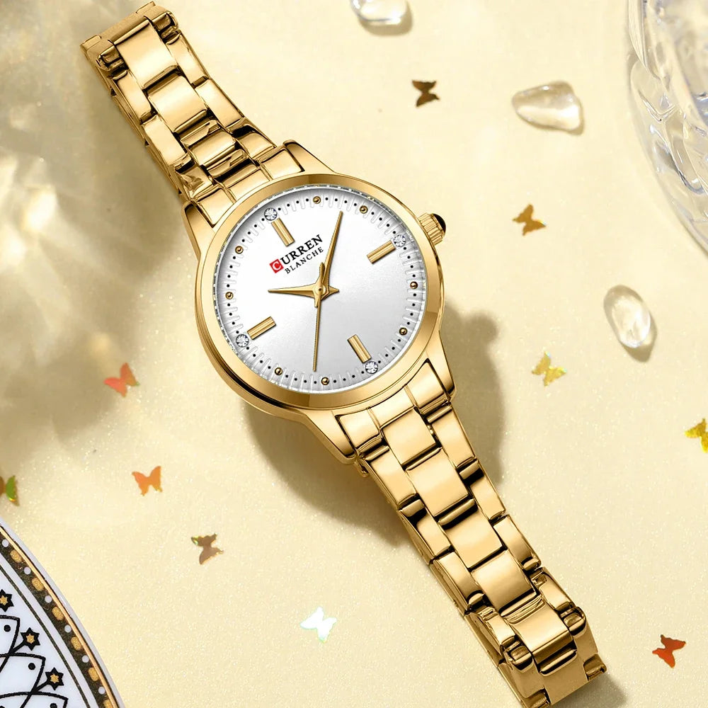 Women’s Waterproof Roman Dial Quartz Watch | Diamond Look | Luminous | Luxury
