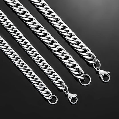 Men’s Cuban Link Chain Necklace – Stainless Steel Chunky Curb Jewelry