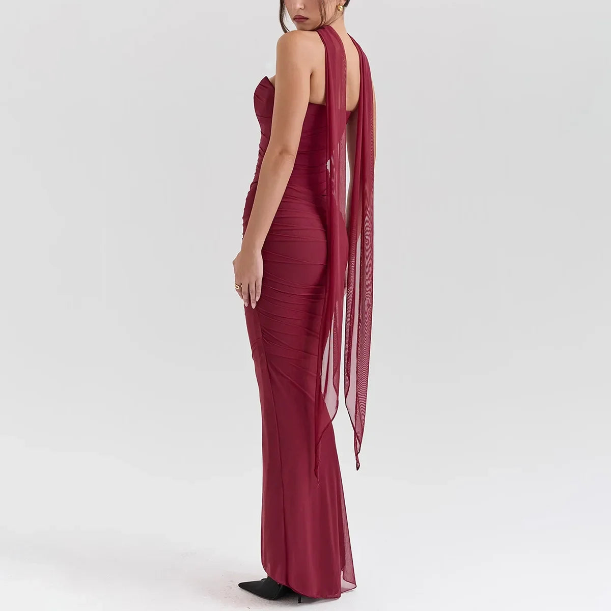 Women’s Elegant Maxi Dress with Scarf