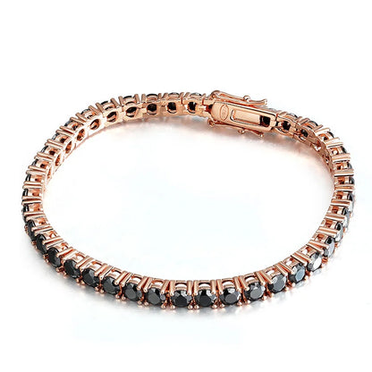 Women’s Black Moissanite Tennis Bracelet – 925 Sterling Silver Plated 18K Hip Hop Jewelry