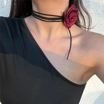 Women’s Jewelry Black Flower Choker Necklace | Elegant | Party | Wedding