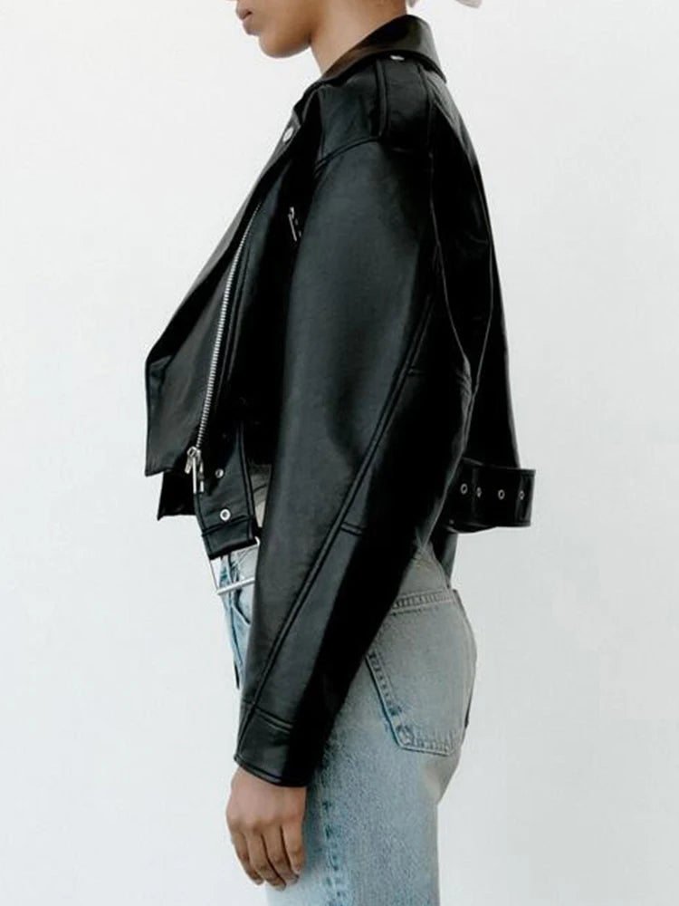 Women’s Faux Leather Jacket Outerwear | Biker | Casual