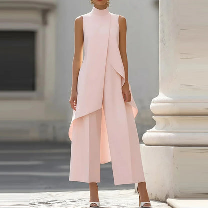 Women’s Two Piece Set | Sleeveless Top | Wide Leg Pants | Office