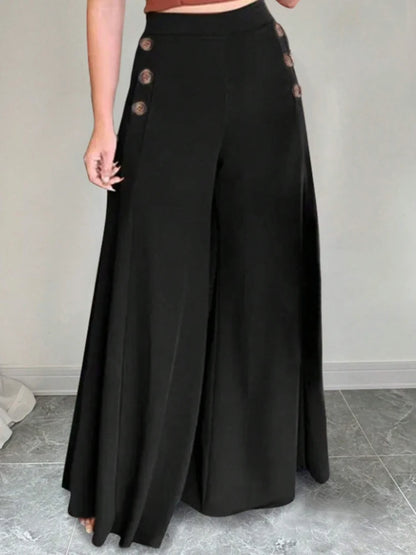 Women’s Elegant High Waist Wide Leg Pants – Fashionable Spring Summer Long Bottoms