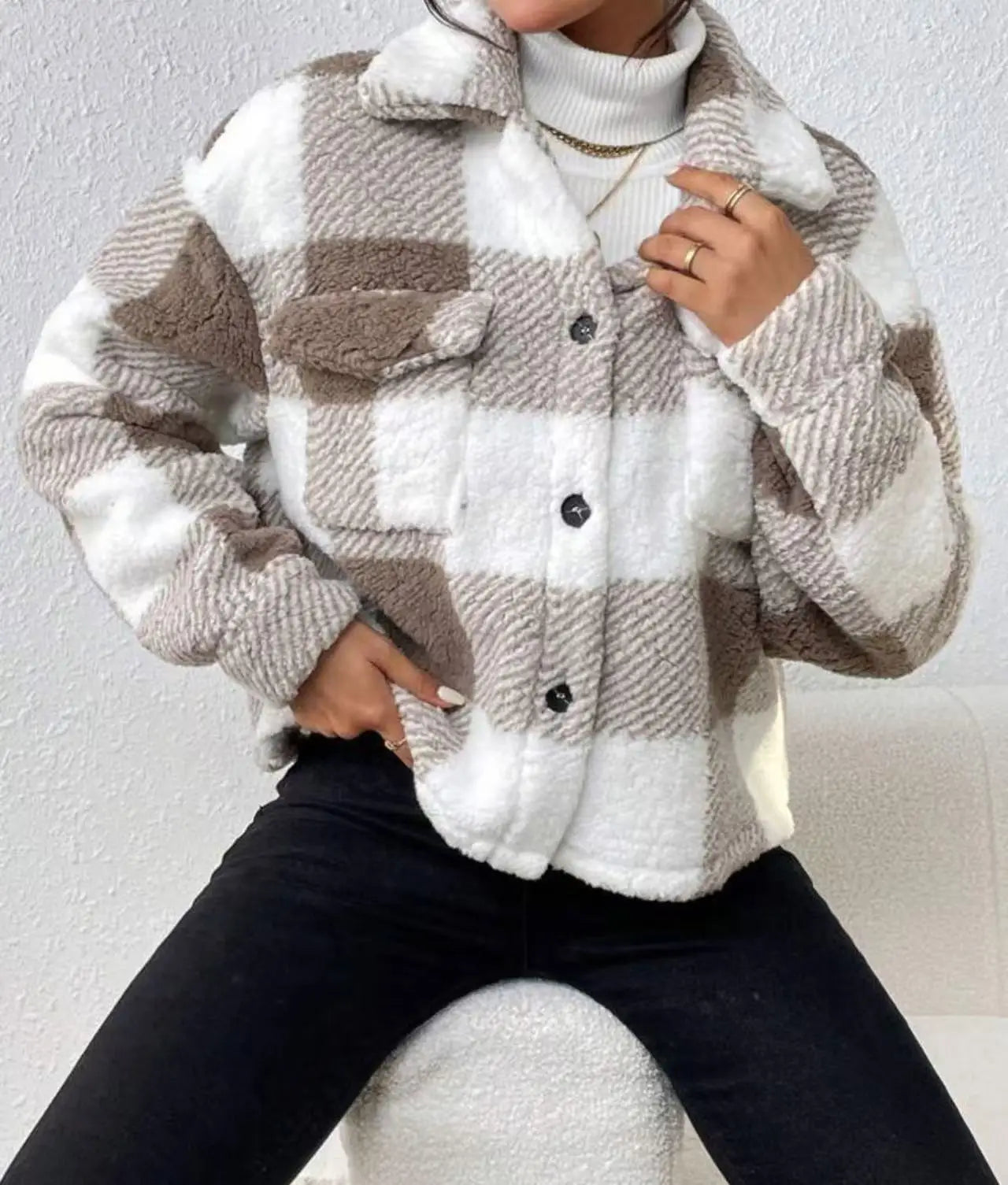 Women’s Plaid Outerwear | Casual Jacket | Warm