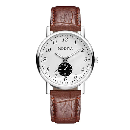 Men’s Luxury Leather Strap Watch – Business Analog Wristwatch, Casual Simple Style