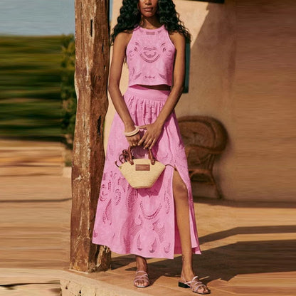Women’s Sexy Hollow Out Elegant Embroidery Set
