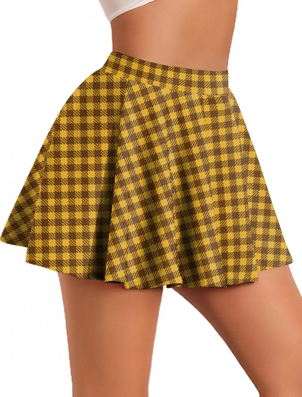 Women’s Retro Plaid Pleated Skirt Bottom – Y2K Vintage A-Line Mini School Uniform Style