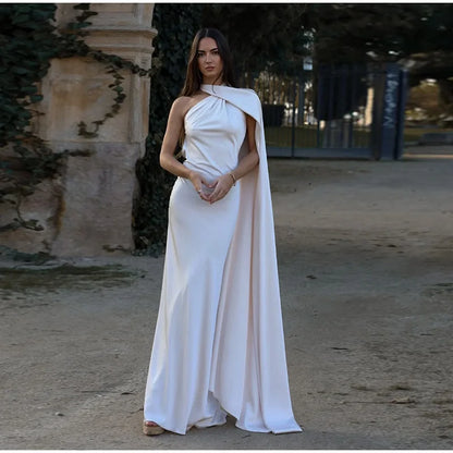 Women’s Elegant Maxi Dress – Off Shoulder Backless Detail Slim Fit Summer Evening Gown