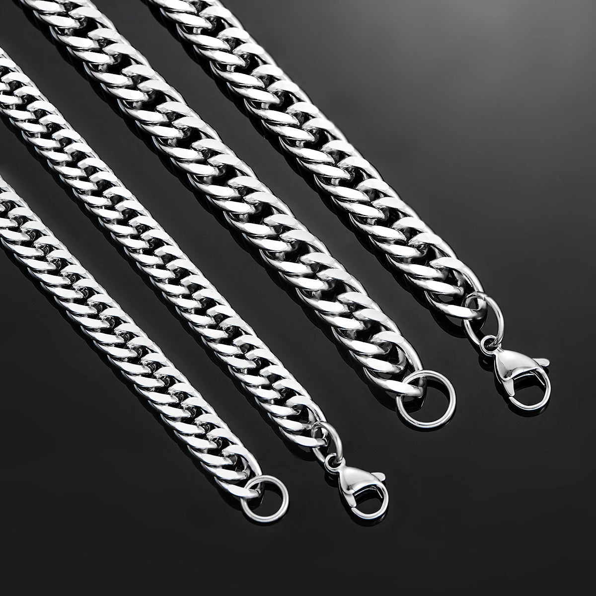 Men’s Cuban Link Chain Necklace – Stainless Steel Chunky Curb Jewelry