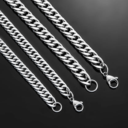 Men’s Cuban Link Chain Necklace – Stainless Steel Chunky Curb Jewelry