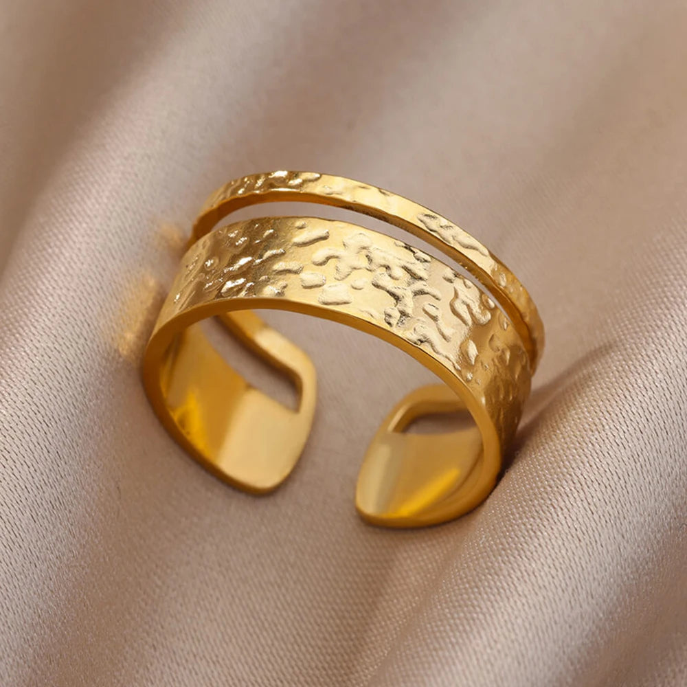 Women’s Jewelry Wide Open Ring | Statement | Gold Tone | Unisex