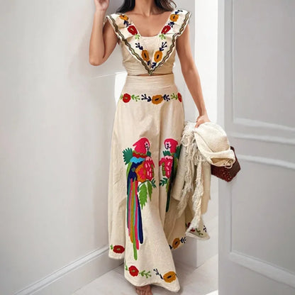 Women’s Floral Print Ruffle Set | Casual 2-Piece Outfit