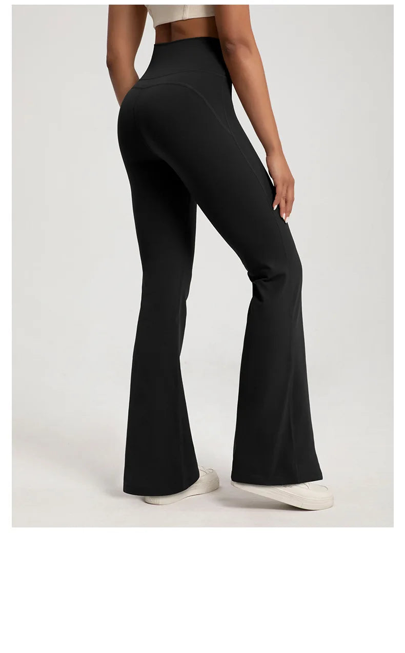 Women’s High-Waisted Yoga Pants – Waist-Cinching, Hip-Lifting Bell Bottom Fitness Leggings