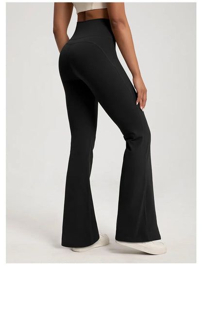 Women’s High-Waisted Yoga Pants – Waist-Cinching, Hip-Lifting Bell Bottom Fitness Leggings