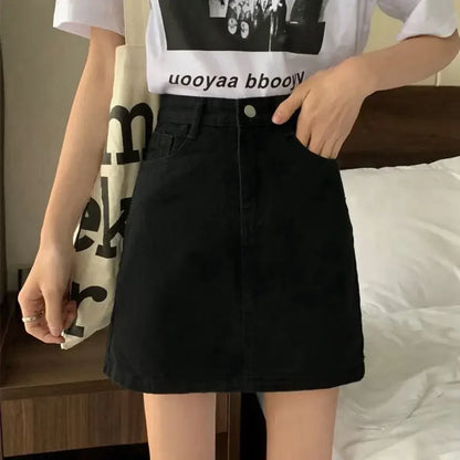 Women’s Denim Short Skirt Bottom – High Waist Tight Hip Mini Jeans Skirt Y2K Summer Fashion