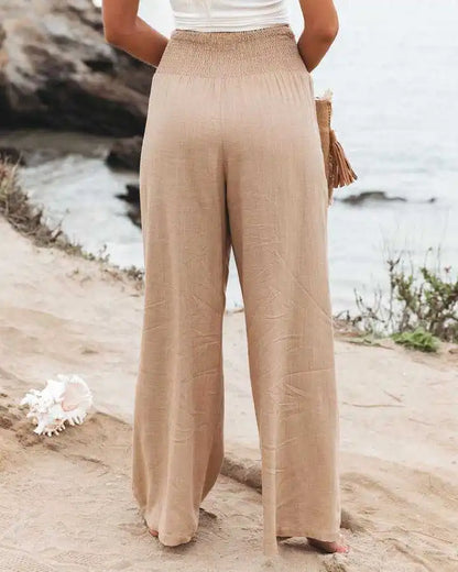 Women’s Casual Drawstring Bottom – Distressed Mid Waist Pants, Relaxed Everyday Street Style
