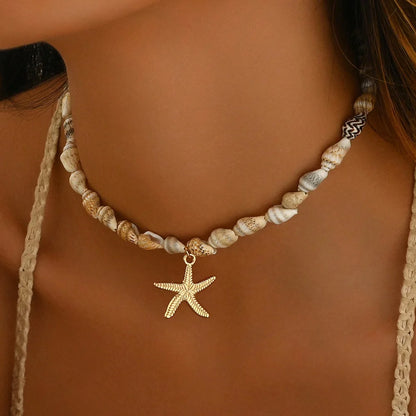 Women’s Jewelry Seashell Beaded Choker Necklace | Ocean Inspired | Holiday | Daily