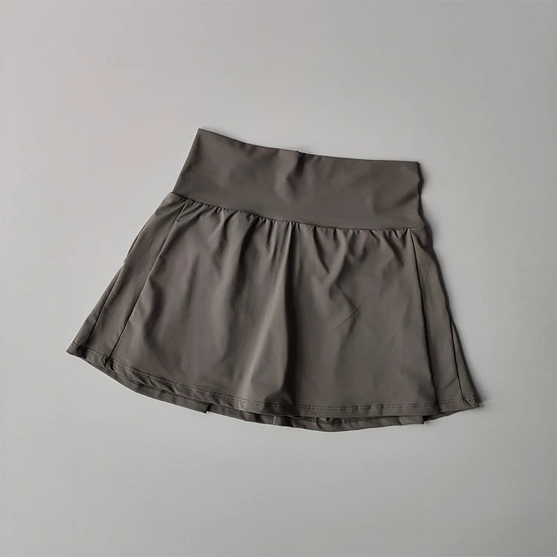 Women’s High Waist Sports Skirt Bottom – Quick Dry Tennis Skirt with Lined Shorts for Yoga, Running & Golf