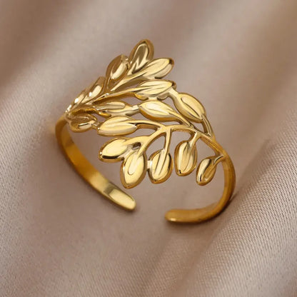 Women’s Stainless Steel Heart Ring – Gold Vintage Waterproof Jewelry Gift
