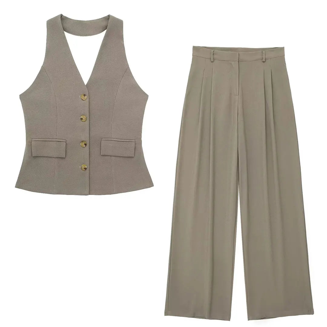 Women’s Solid Suit Set | Elegant Office Lady Fashion