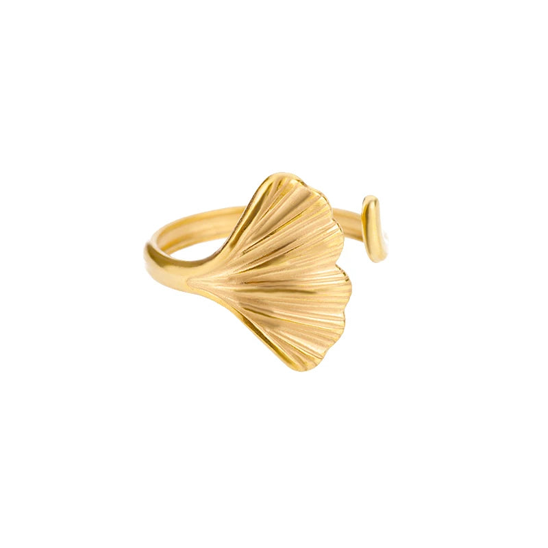 Women’s Jewelry Shell Star Open Ring | Trendy | Gold Tone