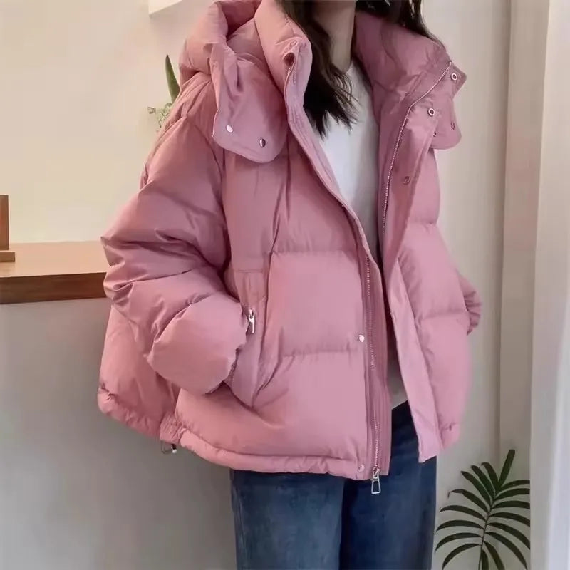 Women’s Puffer Jacket Outerwear – Warm Hooded Cotton Jacket