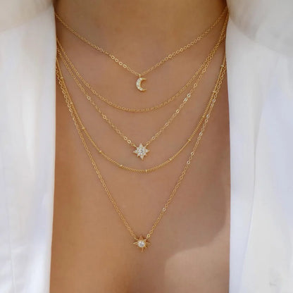 Women’s Jewelry Layered Disc Pendant Necklace | Vintage | Gold Tone | Trendy
