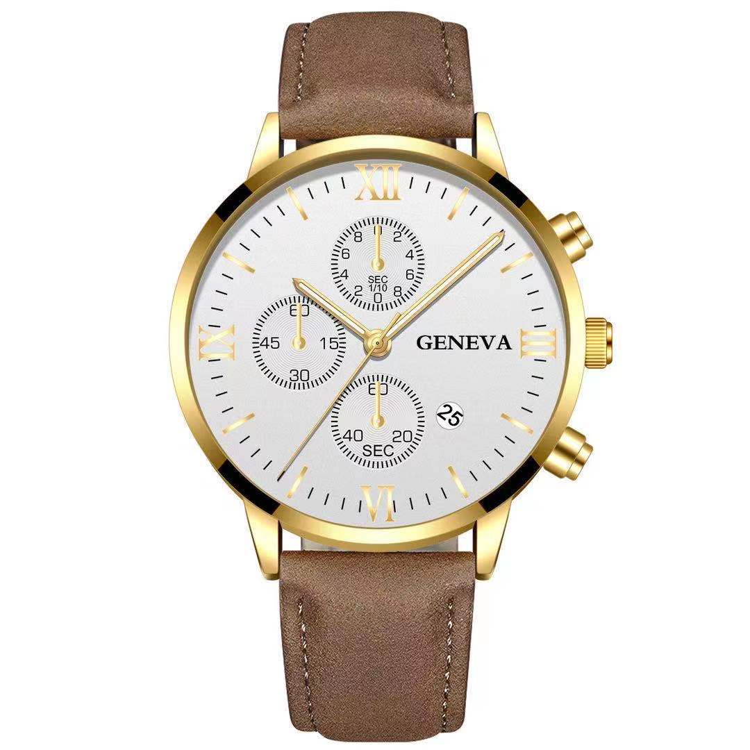 Men’s Luxury Quartz Sport Watch – Leather Strap Analog Wristwatch with Date