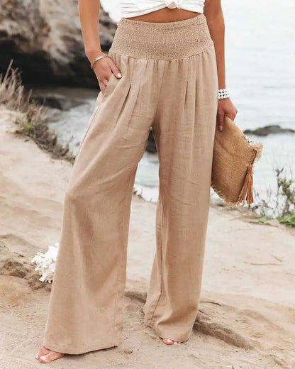 Women’s Casual Drawstring Bottom – Distressed Mid Waist Pants, Relaxed Everyday Street Style