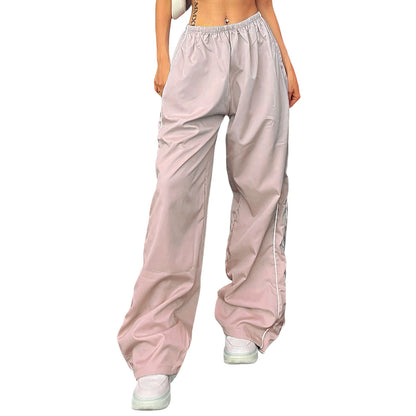 Women’s Y2K Elastic Waist Baggy Cargo Pants Bottom – Parachute Streetwear