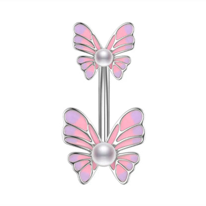 Women’s Pink Crown Heart Belly Button – Crystal Navel Piercing Jewelry
