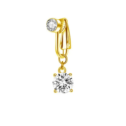 Women’s Clip-On Belly Button – Butterfly Zircon Pink Fake Navel Piercing Jewelry