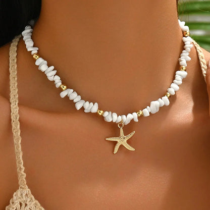 Women’s Jewelry Seashell Beaded Choker Necklace | Ocean Inspired | Holiday | Daily