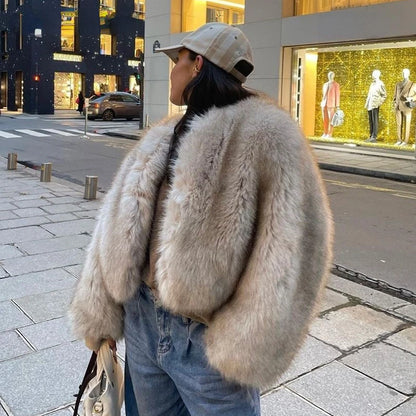 Women’s Cropped Outerwear | Faux Fur | Streetwear | Luxury Puffer Jacket