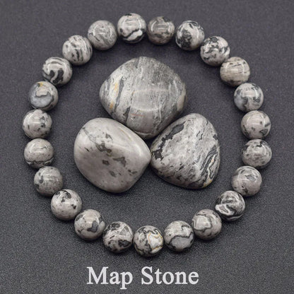 Women’s Natural Moss Agate Bead Bracelet – Healing Energy Stone Jewelry