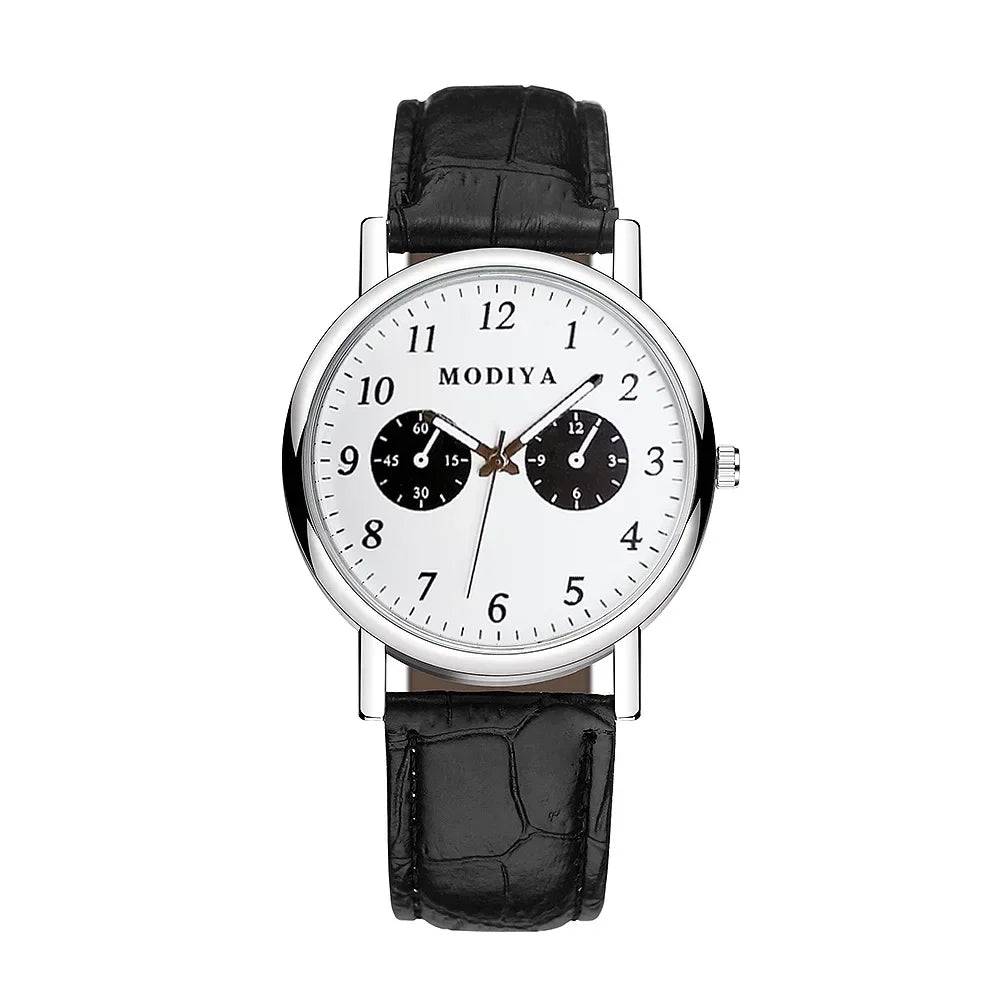 Men’s Luxury Leather Strap Watch – Business Analog Wristwatch, Casual Simple Style