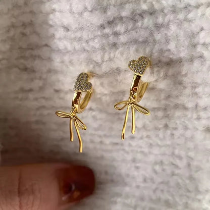 Women’s Jewelry Bow Knot Earrings Clip | Sweet | Ballet Style | Ribbon