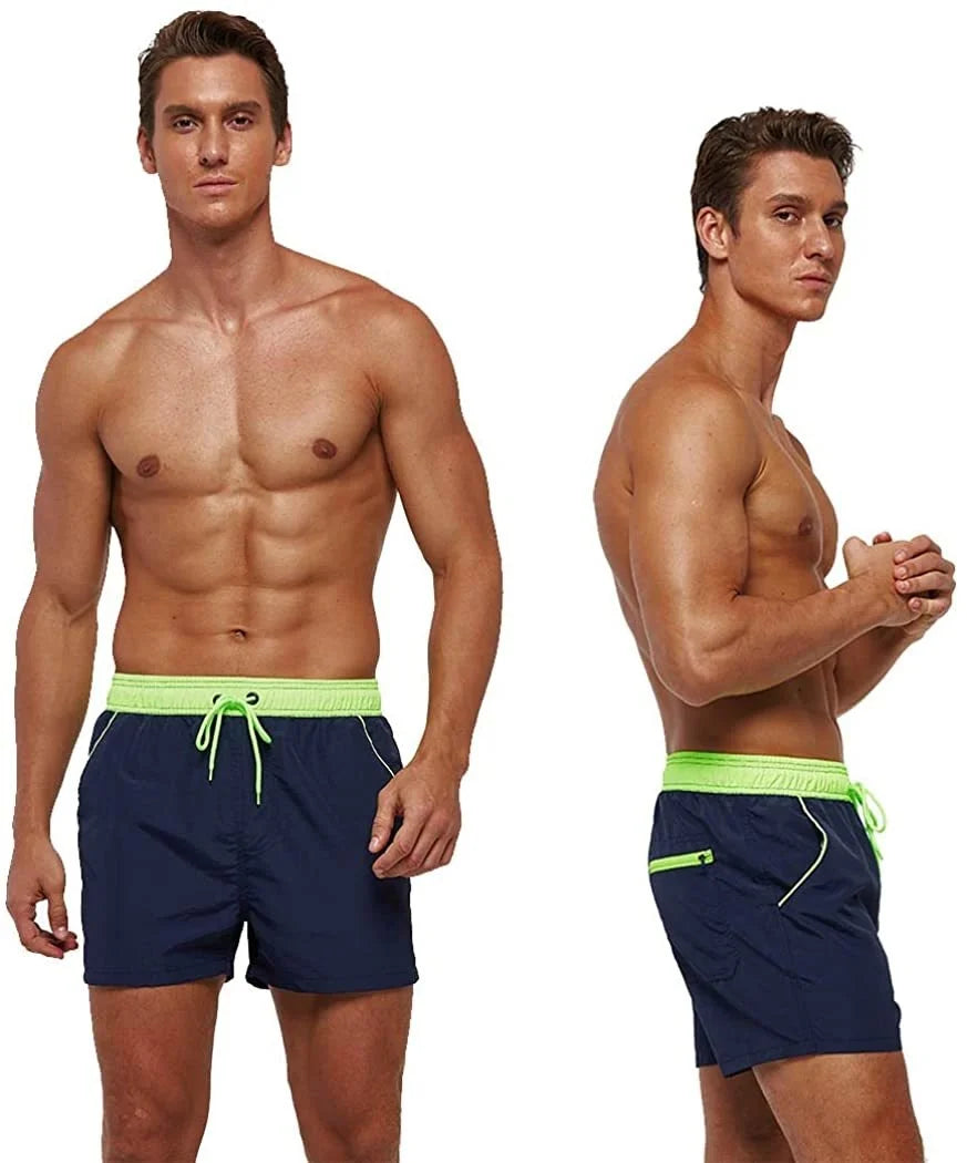 Men’s Quick-Dry Swim Shorts – Elastic Waist Surf & Beach Board Swimwear