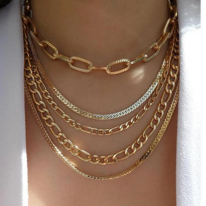 Women’s Jewelry Boho Layered Crystal Pendant Necklace | Vintage | Gold Tone | Trendy