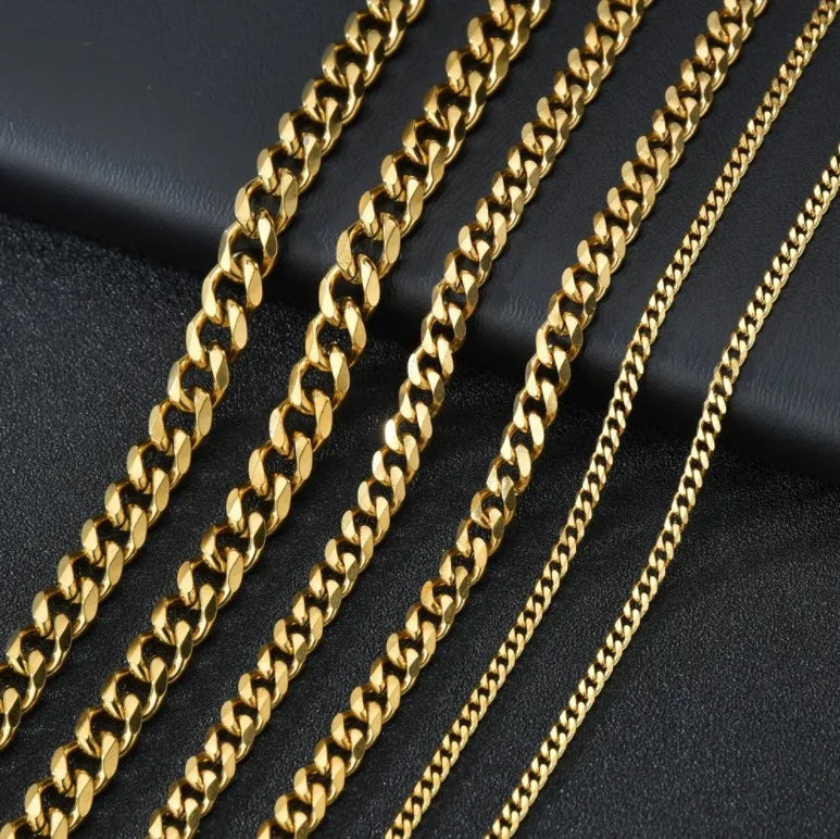 Men’s Cuban Link Chain Necklace – Stainless Steel Hip Hop Choker Jewelry